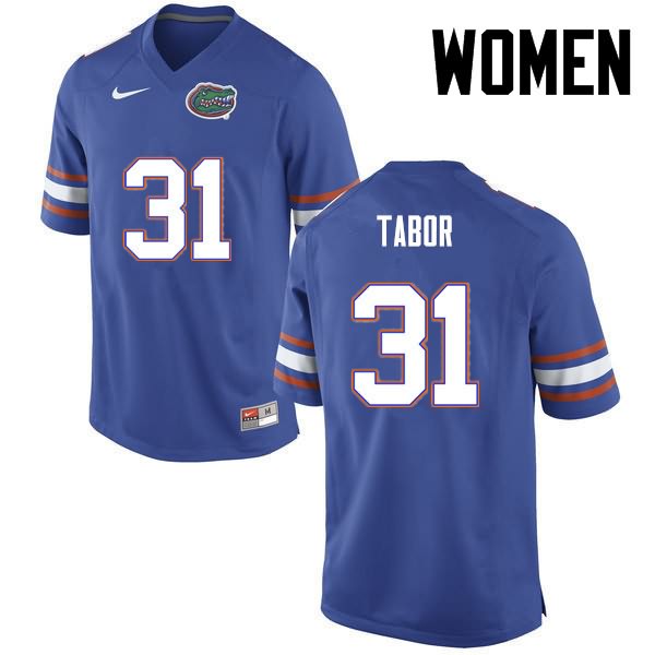 NCAA Florida Gators Teez Tabor Women's #31 Nike Blue Stitched Authentic College Football Jersey FNT6264XF